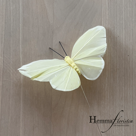 Fjärils - sticks - ljusgul/vit
