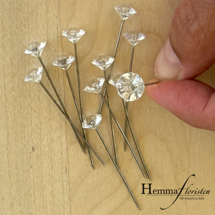 Nål m. diamant 8mm klar. 10-pack