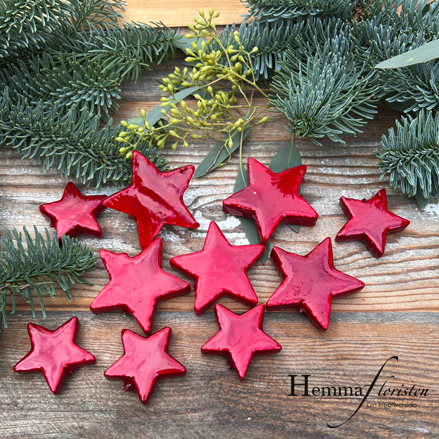 Stjärnor i Rött – 10-pack (5 små & 5 stora)