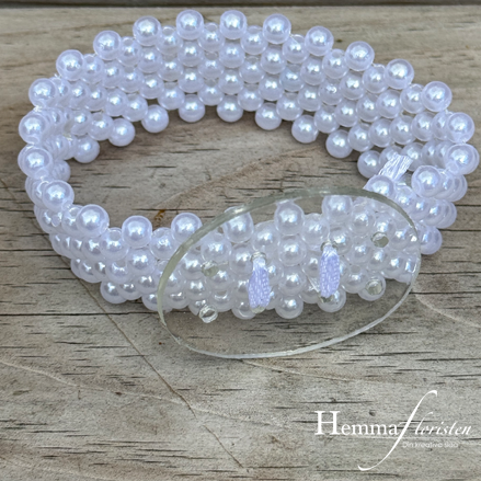 Armband Corsage - pärlor vit