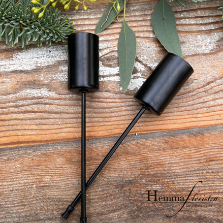 Ljushållare till kronljus, svart metall 2-pack