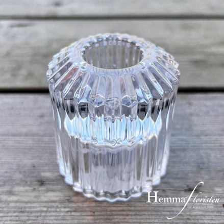 Glas ljusstake till värmeljus eller kronljus 2 i 1