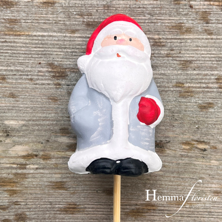 Tomte på pinne Grå-röd H. 7cm