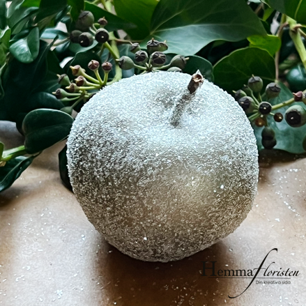 Vaxat äpple silver-glitter